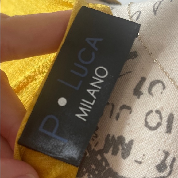 P. Luca Milano Yellow Ruffle Sleeve High Low Midi Dress Size M - Picture 5 of 7